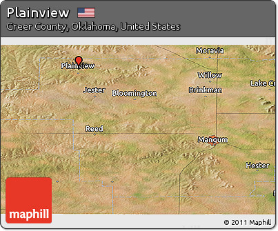 Satellite Panoramic Map of Plainview