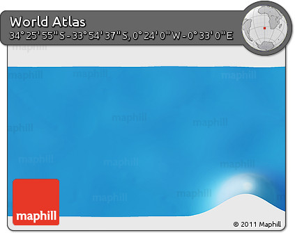 Physical 3D Map of the Area around 34° 10' 16" S, 0° 4' 30" E