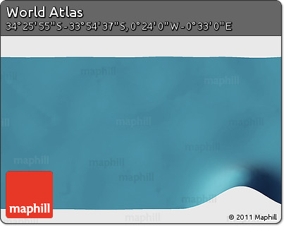 Satellite 3D Map of the Area around 34° 10' 16" S, 0° 4' 30" E