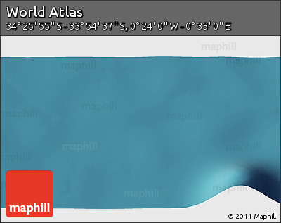 Satellite 3D Map of the Area around 34° 10' 16" S, 0° 4' 30" E