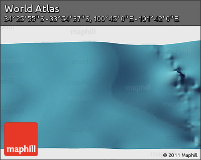 Satellite 3D Map of the Area around 34° 10' 16" S, 101° 13' 29" E