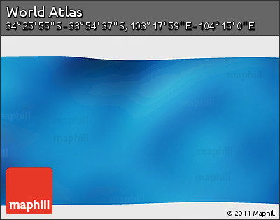 Physical 3D Map of the Area around 34° 10' 16" S, 103° 46' 30" E