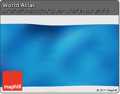 Physical 3D Map of the Area around 34° 10' 16" S, 103° 46' 30" E