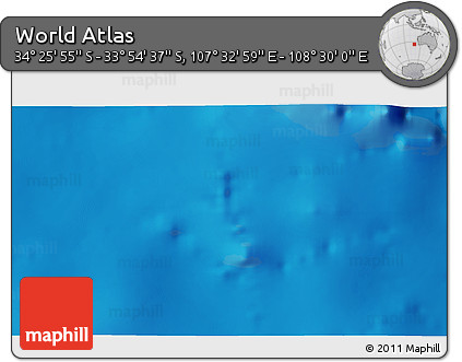 Physical 3D Map of the Area around 34° 10' 16" S, 108° 1' 30" E
