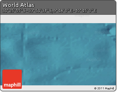 Satellite 3D Map of the Area around 34° 10' 16" S, 10° 16' 30" E