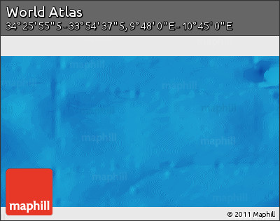 Shaded Relief 3D Map of the Area around 34° 10' 16" S, 10° 16' 30" E