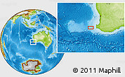 Physical Location Map of the area around 34° 10' 16" S, 113° 58' 29" E