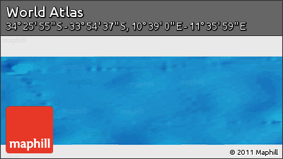 Physical Panoramic Map of the Area around 34° 10' 16" S, 11° 7' 30" E