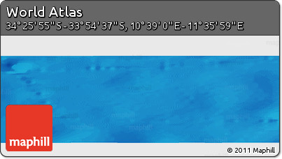 Physical Panoramic Map of the Area around 34° 10' 16" S, 11° 7' 30" E