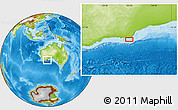 Physical Location Map of the area around 34° 10' 16" S, 123° 19' 29" E