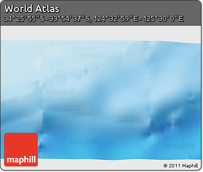 Physical 3D Map of the Area around 34° 10' 16" S, 125° 1' 30" E