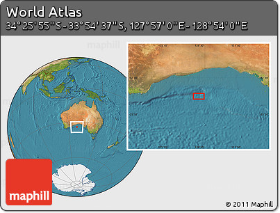 Satellite Location Map of the Area around 34° 10' 16" S, 128° 25' 30" E