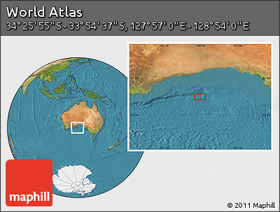 Satellite Location Map of the Area around 34° 10' 16" S, 128° 25' 30" E