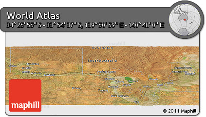 Satellite Panoramic Map of the Area around 34° 10' 16" S, 140° 19' 29" E