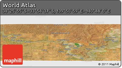 Satellite Panoramic Map of the Area around 34° 10' 16" S, 140° 19' 29" E