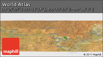 Satellite Panoramic Map of the Area around 34° 10' 16" S, 140° 19' 29" E