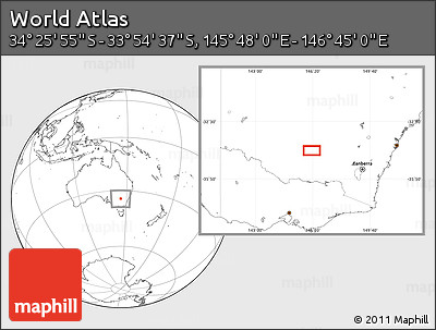 Blank Location Map of the Area around 34° 10' 16" S, 146° 16' 30" E