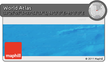 Physical Panoramic Map of the Area around 34° 10' 16" S, 14° 31' 30" E