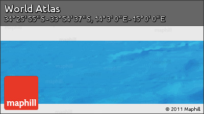 Physical Panoramic Map of the Area around 34° 10' 16" S, 14° 31' 30" E