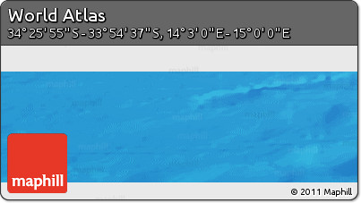 Physical Panoramic Map of the Area around 34° 10' 16" S, 14° 31' 30" E
