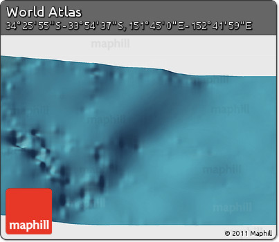 Satellite 3D Map of the Area around 34° 10' 16" S, 152° 13' 29" E