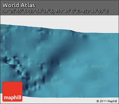 Satellite 3D Map of the Area around 34° 10' 16" S, 152° 13' 29" E