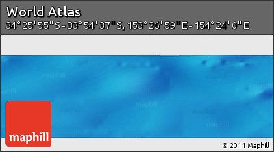 Physical Panoramic Map of the Area around 34° 10' 16" S, 153° 55' 30" E