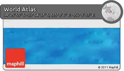 Physical Panoramic Map of the Area around 34° 10' 16" S, 155° 37' 30" E