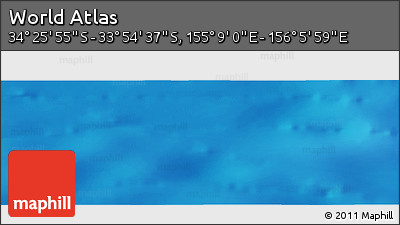 Physical Panoramic Map of the Area around 34° 10' 16" S, 155° 37' 30" E