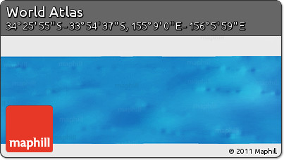 Physical Panoramic Map of the Area around 34° 10' 16" S, 155° 37' 30" E