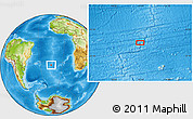 Physical Location Map of the area around 34° 10' 16" S, 15° 13' 29" W