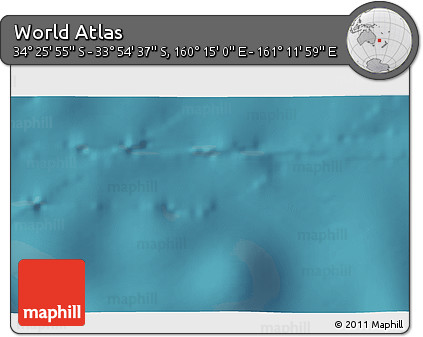 Satellite 3D Map of the Area around 34° 10' 16" S, 160° 43' 29" E