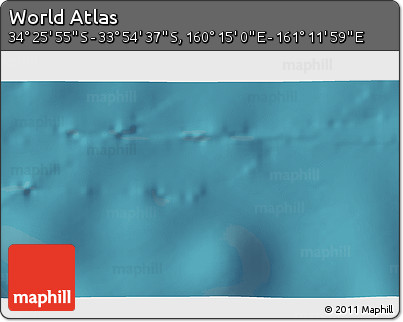 Satellite 3D Map of the Area around 34° 10' 16" S, 160° 43' 29" E