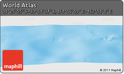 Physical Panoramic Map of the Area around 34° 10' 16" S, 162° 25' 30" E