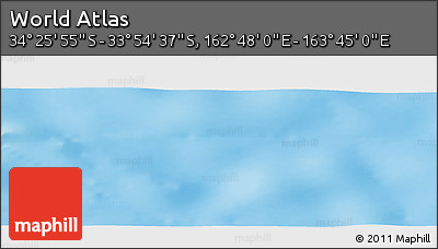 Physical Panoramic Map of the Area around 34° 10' 16" S, 163° 16' 30" E