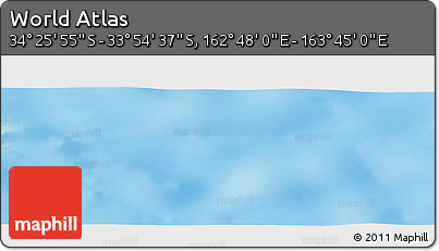 Physical Panoramic Map of the Area around 34° 10' 16" S, 163° 16' 30" E