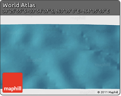 Satellite 3D Map of the Area around 34° 10' 16" S, 164° 7' 30" E