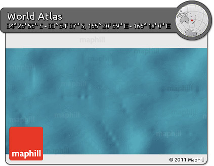 Satellite 3D Map of the Area around 34° 10' 16" S, 165° 49' 29" E