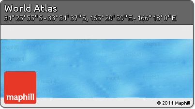 Physical Panoramic Map of the Area around 34° 10' 16" S, 165° 49' 29" E