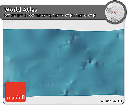 Satellite 3D Map of the Area around 34° 10' 16" S, 167° 31' 30" E