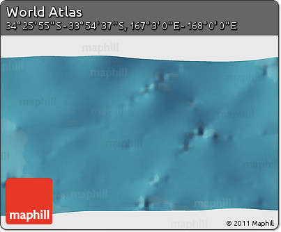Satellite 3D Map of the Area around 34° 10' 16" S, 167° 31' 30" E