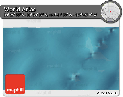 Satellite 3D Map of the Area around 34° 10' 16" S, 168° 13' 29" W