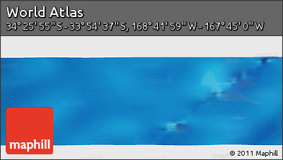 Physical Panoramic Map of the Area around 34° 10' 16" S, 168° 13' 29" W