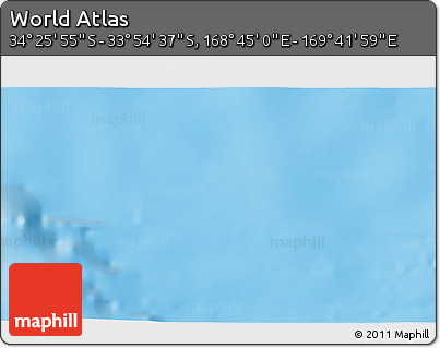 Physical 3D Map of the Area around 34° 10' 16" S, 169° 13' 29" E