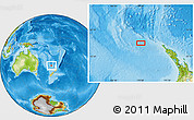 Physical Location Map of the area around 34° 10' 16" S, 170° 4' 29" E