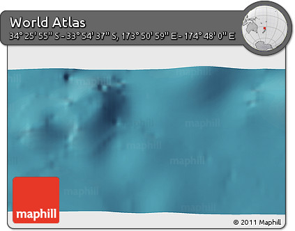 Satellite 3D Map of the Area around 34° 10' 16" S, 174° 19' 29" E