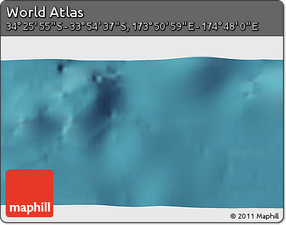 Satellite 3D Map of the Area around 34° 10' 16" S, 174° 19' 29" E