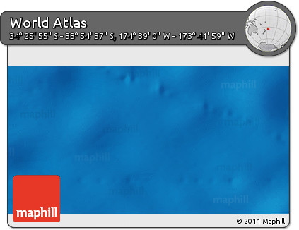 Shaded Relief 3D Map of the Area around 34° 10' 16" S, 174° 10' 30" W