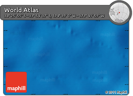 Physical Map of the Area around 34° 10' 16" S, 174° 10' 30" W