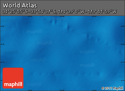 Physical Map of the Area around 34° 10' 16" S, 174° 10' 30" W